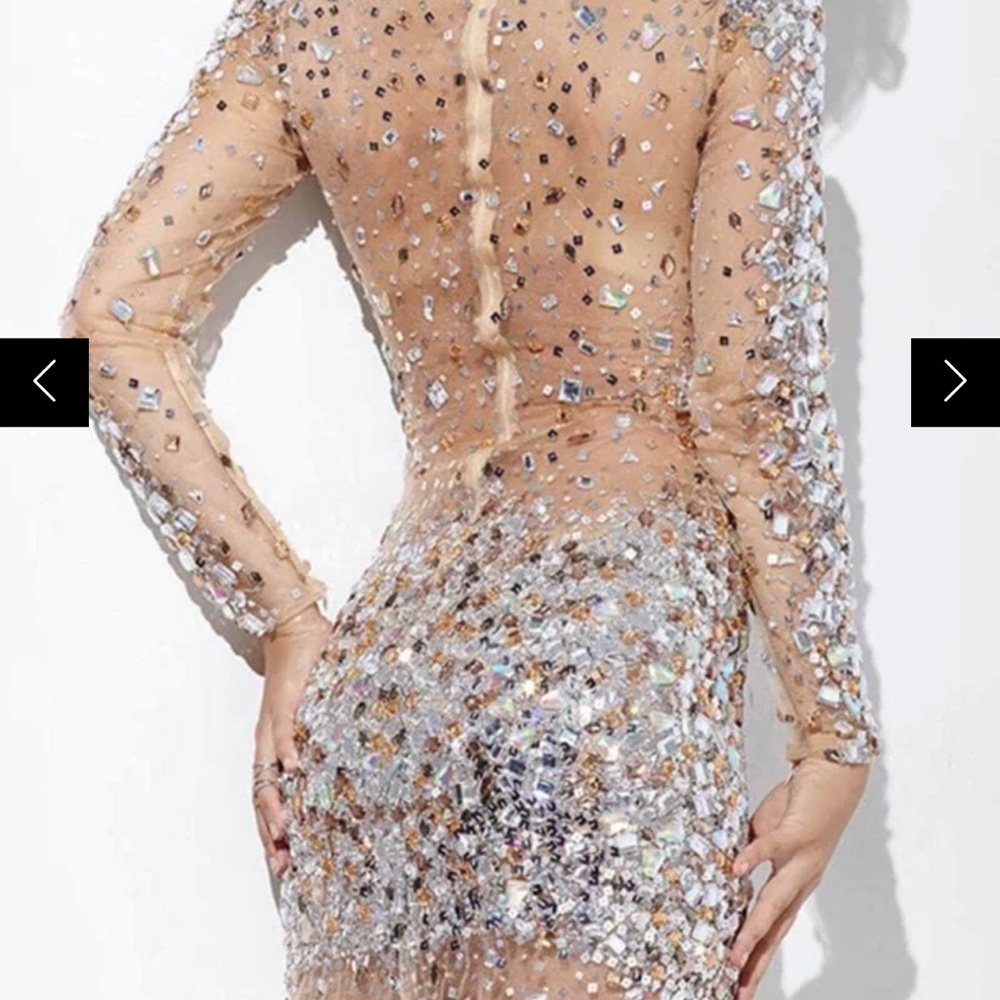 Jovani 171300 - Nude Rhine stoned Cocktail Dress

JOVANI